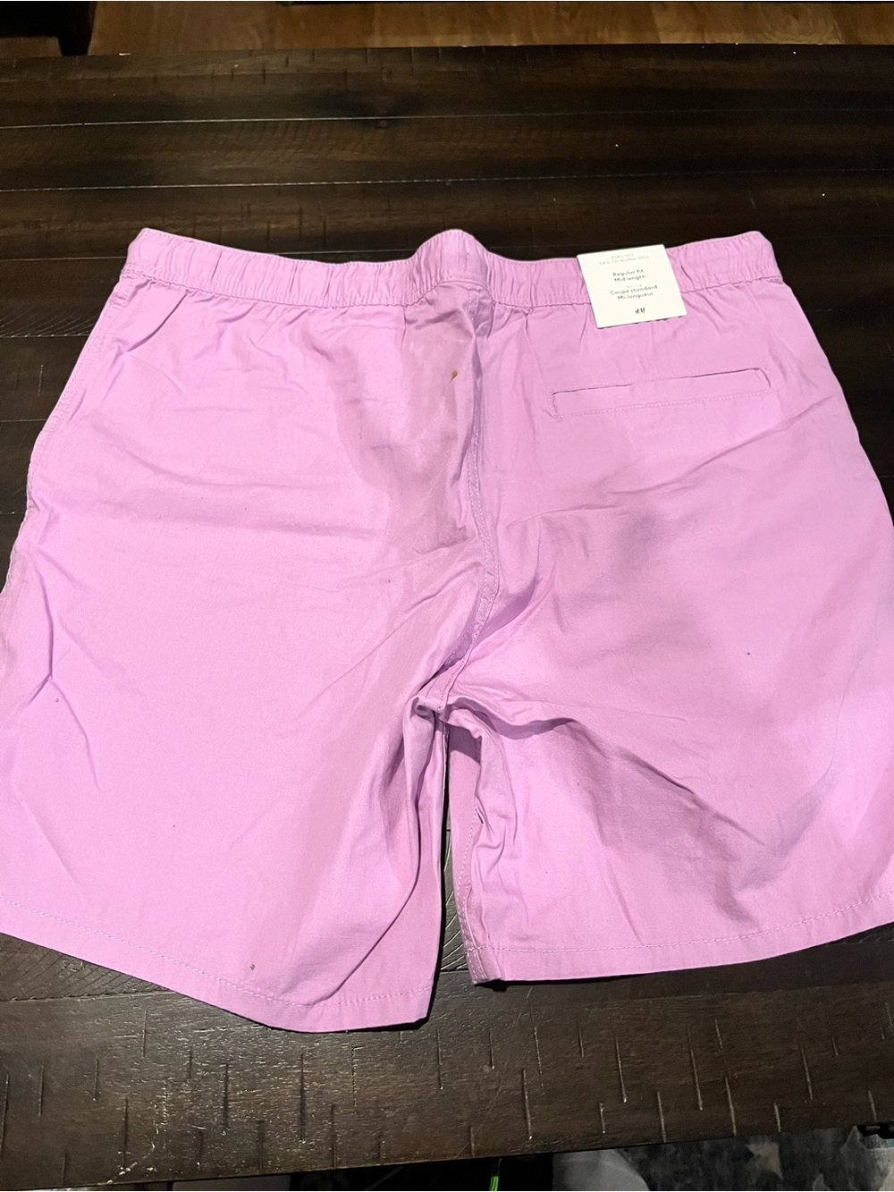 H&M Women’s Flat Front Elastic Waist Shorts in Light Lavender Pink large New